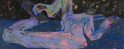 Dovunquessìa, figura su prato notturno e cielo stellato - a Paint Artowrk by Riccardo De Filippo