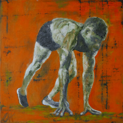 Starting | Men on the Run Series - a Paint Artowrk by Cordula Heuer