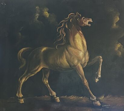 Cavallo impazzito urla alla luna tutto il suo furore - Crazy horse screams all its fury at the moon  - a Paint Artowrk by  