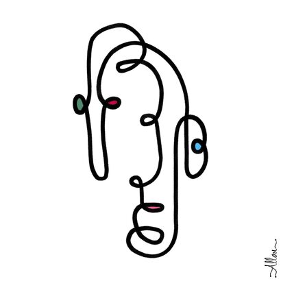 face 444 - a Paint Artowrk by Abderrahim Allou