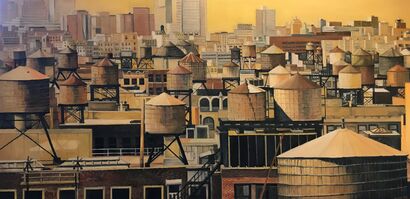 watertanks sunset - A Paint Artwork by P.theFo
