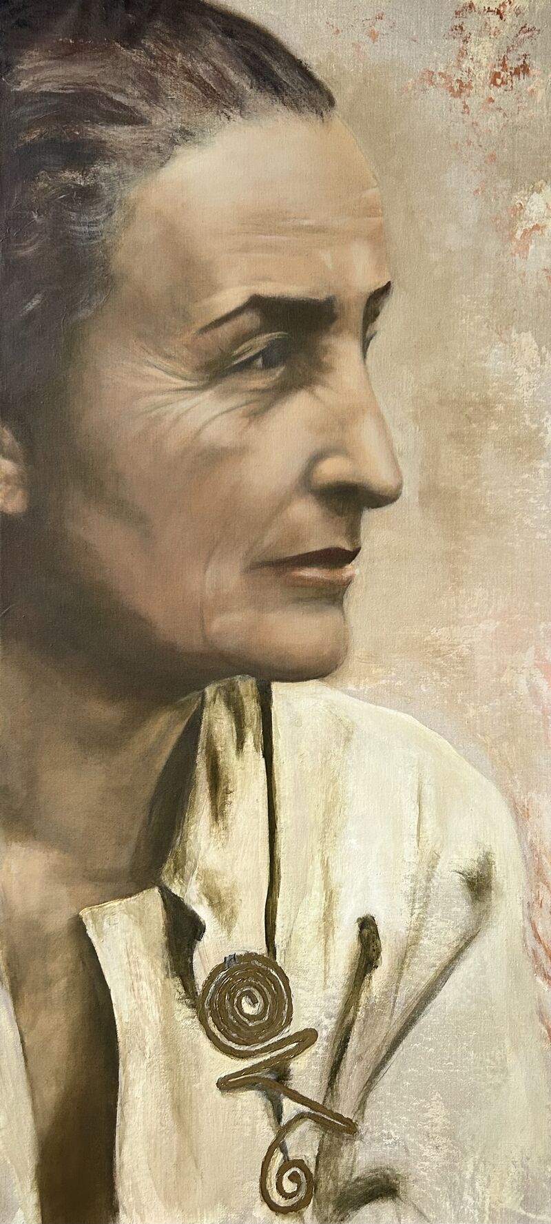 Georgia o'Keeffe, brooch - a Paint by Karine Prette
