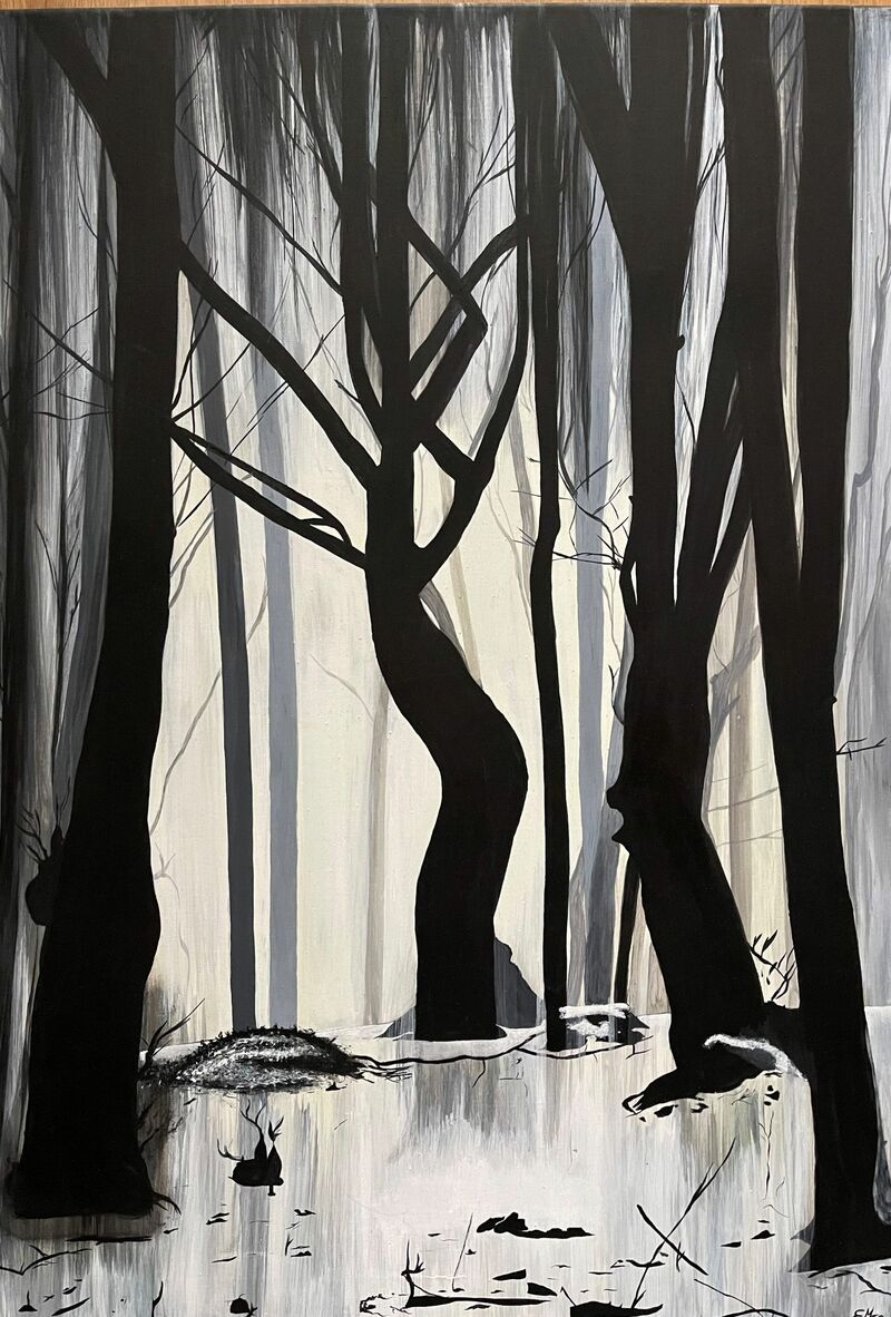 Light in the dark forest - a Paint by Emka