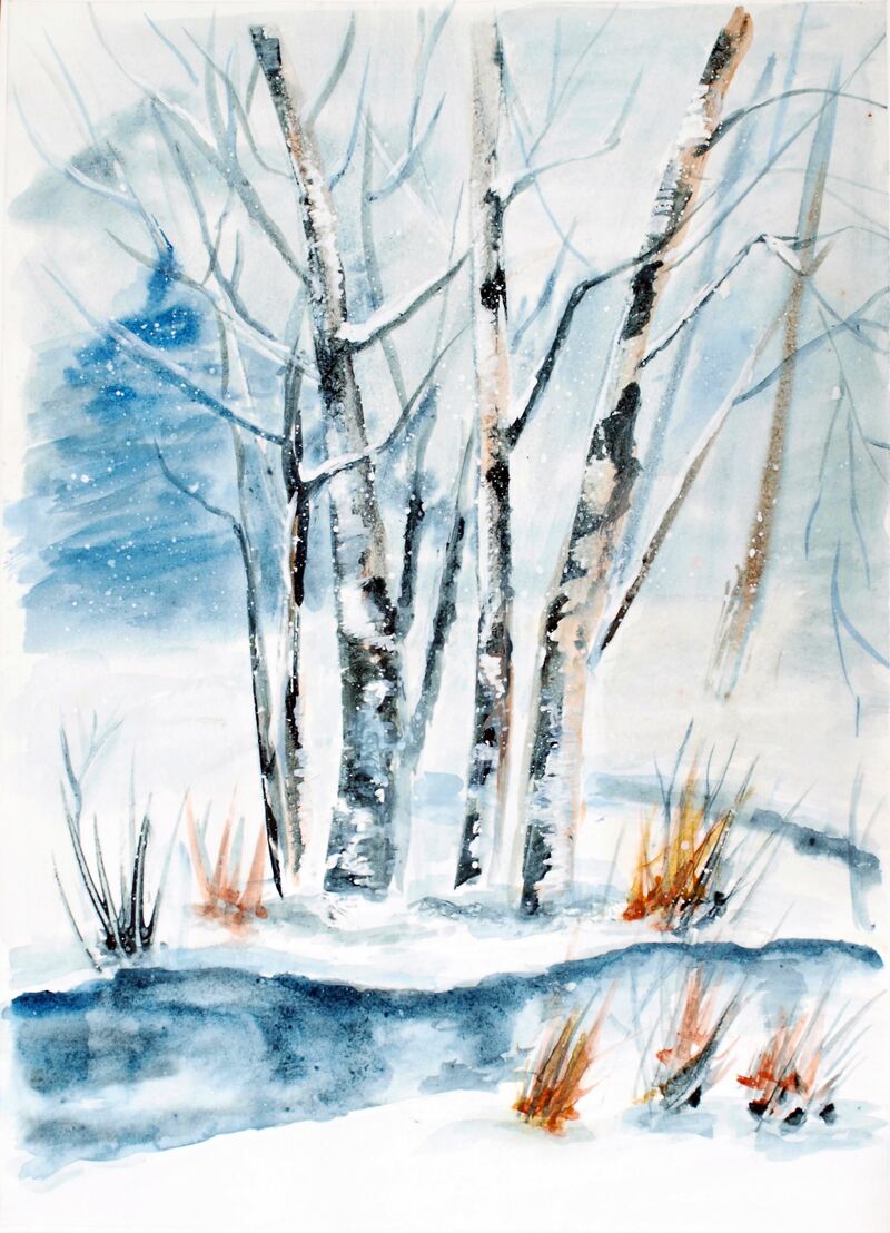 Winter forest  - a Paint by Victoria Moisseyeva