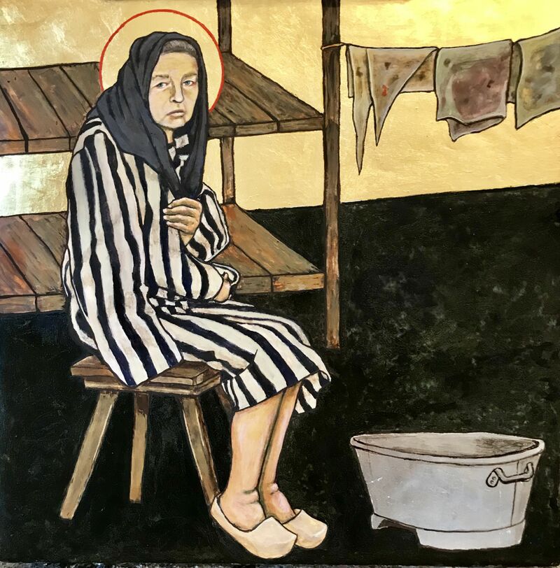 Female Prisoner - a Paint by Phillip Schwartz