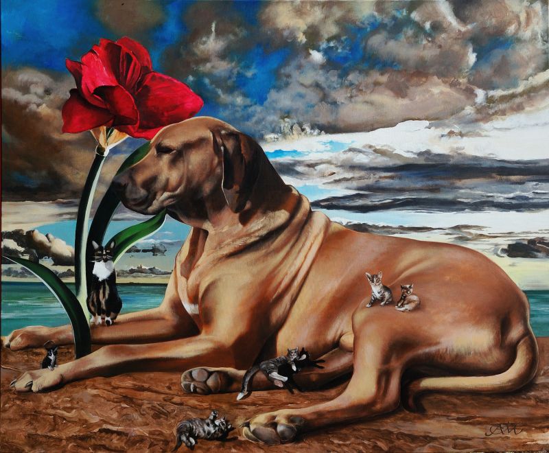 Big Bullet and his cats - a Paint by Anna Malinowska