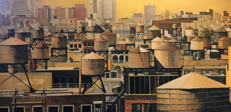 watertanks sunset - a Paint by P.theFo