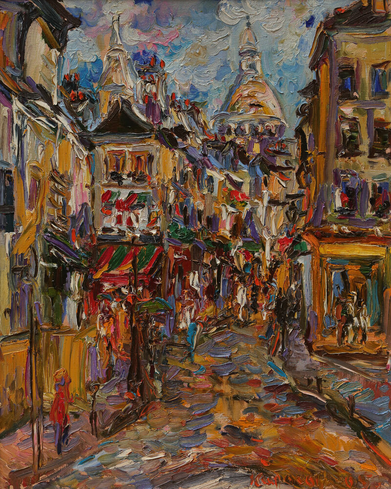 AUTUMN MONTMARTRE - Cityscape of Paris, oil painting, parisian landscape - a Paint by Karakhan Seferbekov