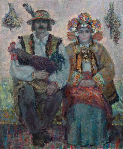 HUTSUL WEDDING. SHADOWS OF ANCESTORS. - A Paint Artwork by Dariia Onyshchenko 