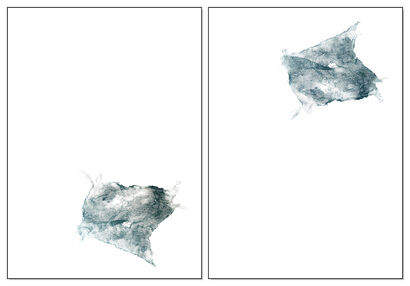 “rete fantasma” (diptych) from the series “Geisternetze” - A Paint Artwork by Carsten Borck