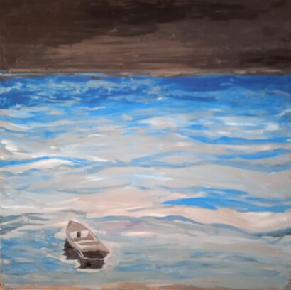 Se il cielo è nero il mare fa paura - A Paint Artwork by paola crimi