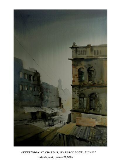 Street of Kolkata  - A Paint Artwork by Mr. Paul or painter babu