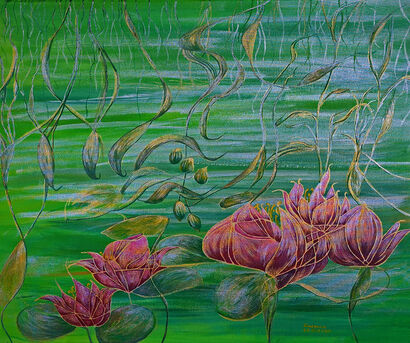 WATER LILIES     - A Paint Artwork by KARMEN TOMSIC