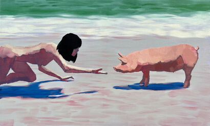 Dialogue with Pigs - a Paint Artowrk by Dan Ou