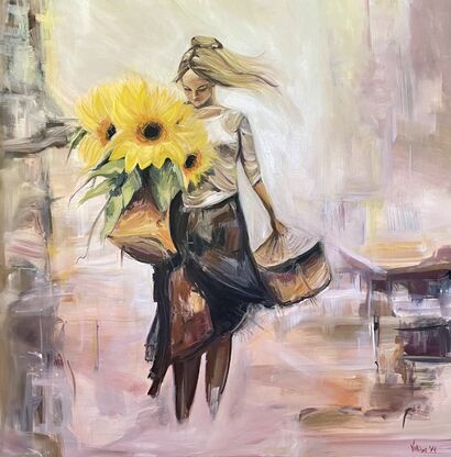 Llevo pan y girasoles - a Paint Artowrk by Victoria Villahoz