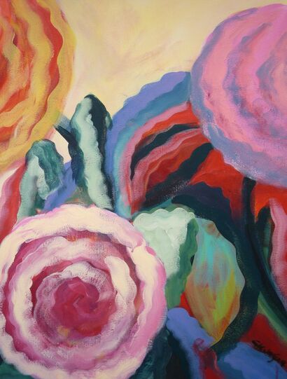 Three Roses - a Paint Artowrk by Silja Kulagina