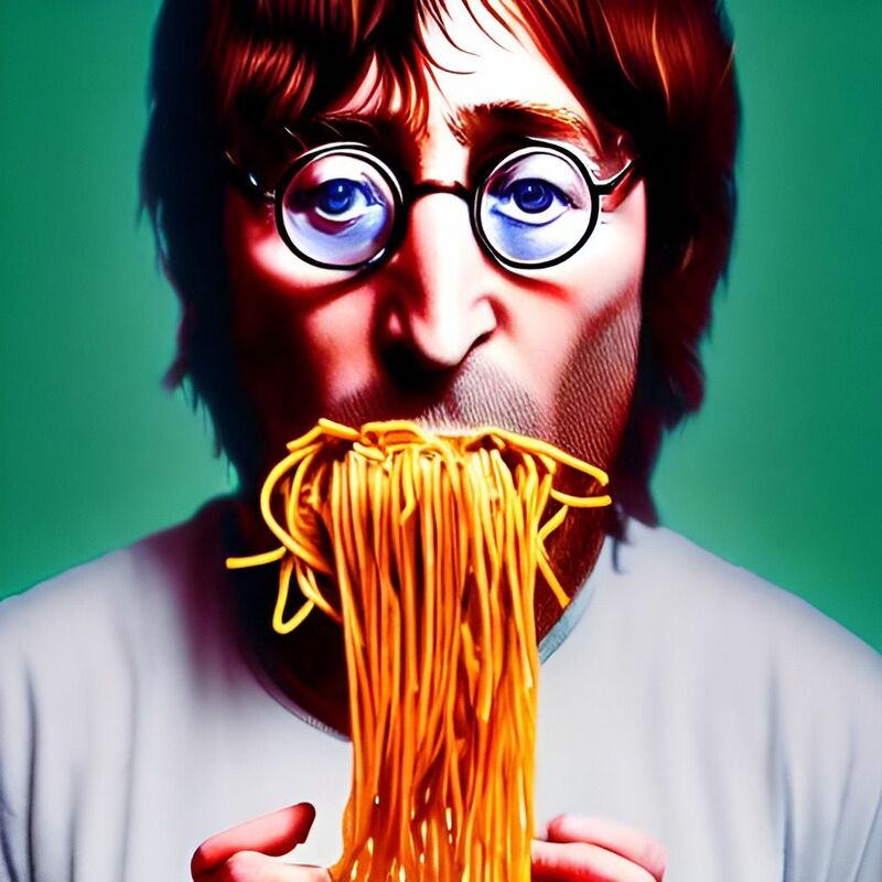 Spaghetti Lennon - a Digital Art by Simone De Nicola