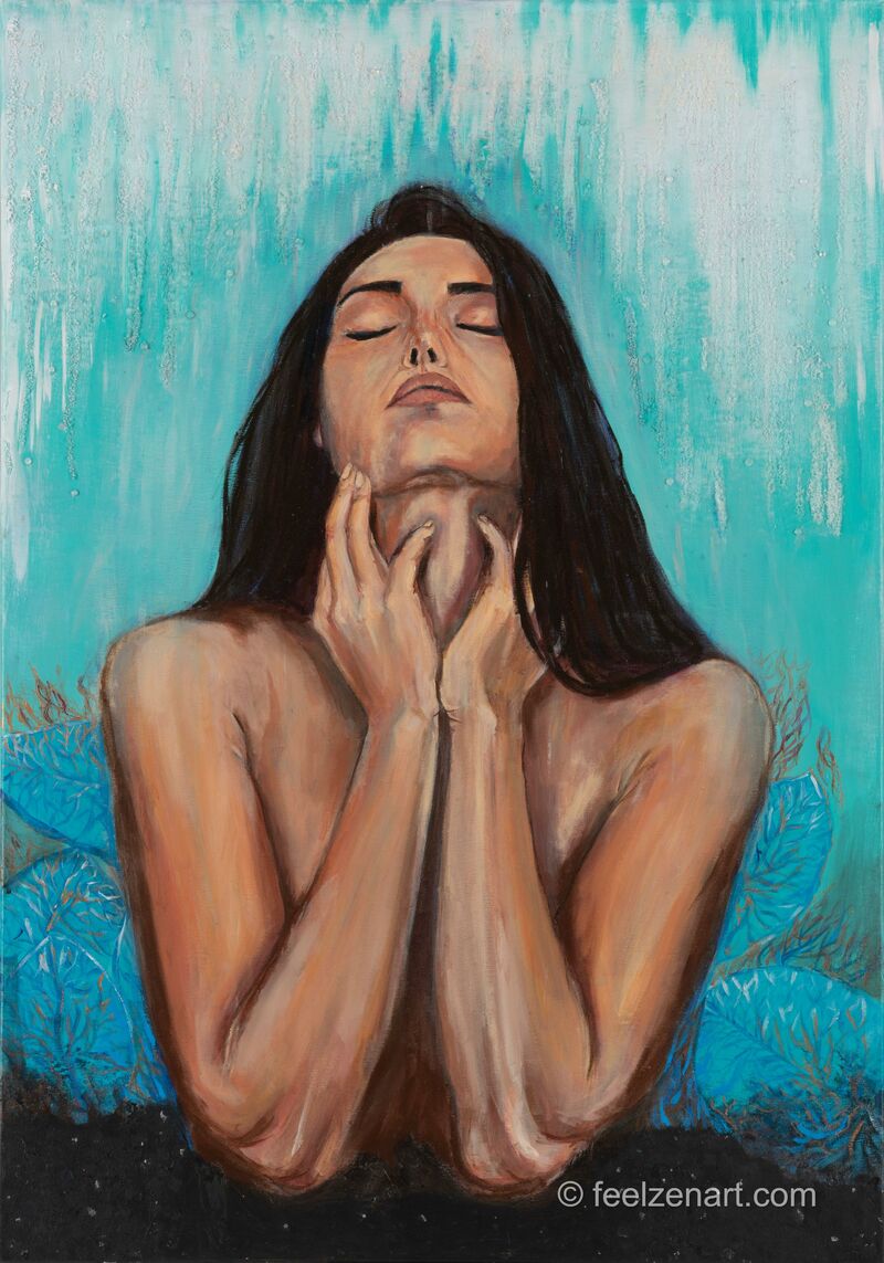 Autoritratto - Respira (Selfportrait - Breathe) - a Paintings by Eleonora  Zenzale 