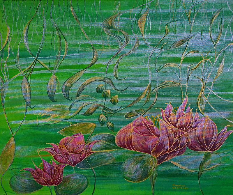 WATER LILIES     - a Paint by KARMEN TOMSIC