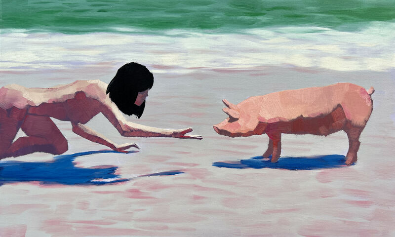 Dialogue with Pigs - a Paint by Dan Ou