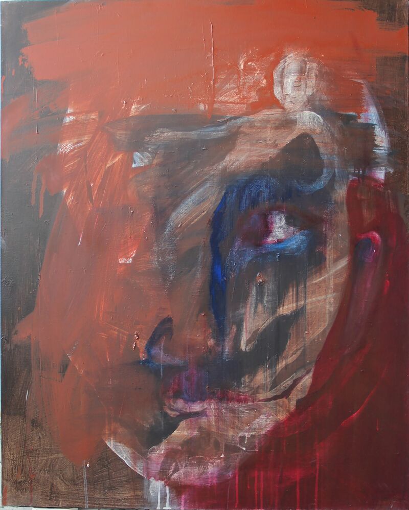 2. SelfPortrait (Dreamer) oil on canvas, 80x100cm - a Paint by Sarah KNILL-JONES