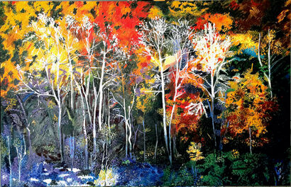 Birch Forest - a Paint Artowrk by Nelly Marlier