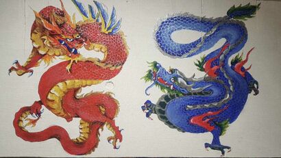 Chinese Dragons  - A Paint Artwork by Sofiia  Ivanova