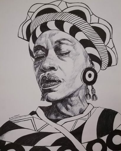 Busi Mhlongo  - a Paint Artowrk by Mantsopa Nzunga
