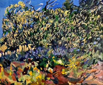 Flowering Chestnut and Lavender - a Paint Artowrk by Josi