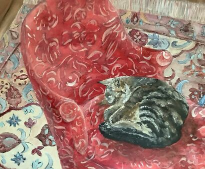 My sleeping cat  - a Paint Artowrk by april yves