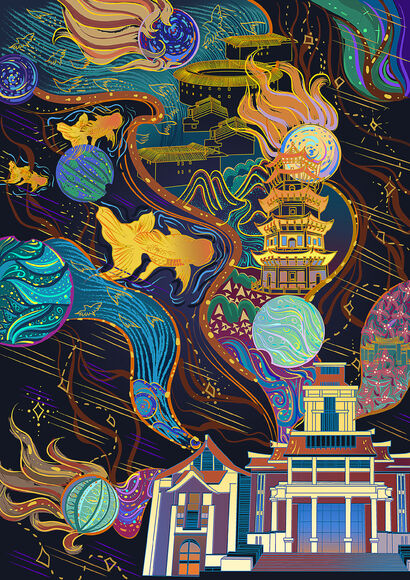 《魔幻集美》  MAGIC JIMEI  - a Paint Artowrk by Wang chixu and Liao Wenjiao