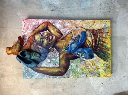 Kiatu=Swahili=shoe - a Paintings Artwork by Gerd Stritzel