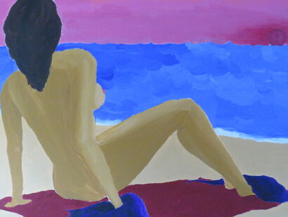 Sexy Lady on beach - A Paint Artwork by Antje zu Grünenbach