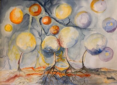 Entangled Beings - a Paint Artowrk by Barbara PUTO