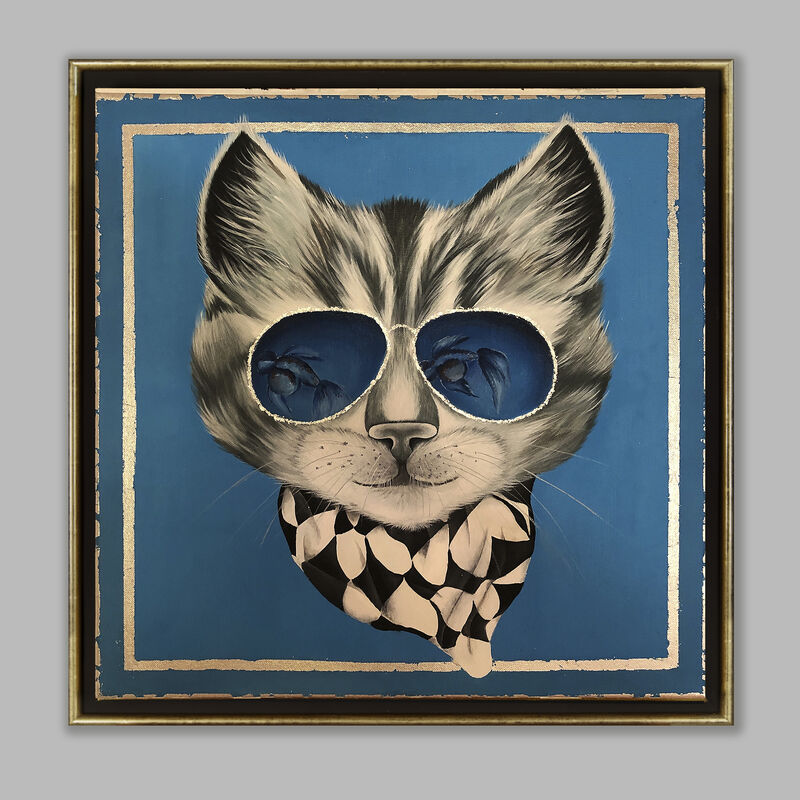Lucky Blue Cat  - a Art Design by Elena Belous