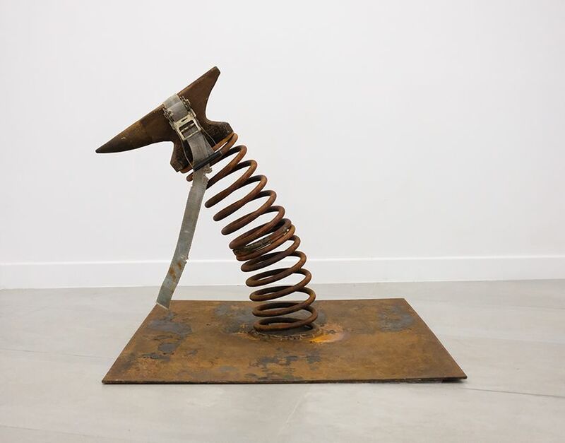 Anvil on spring - a Sculpture & Installation by Joost Pauwaert