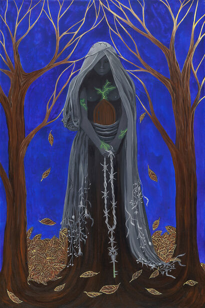 She Holds the Key - A Paint Artwork by Linda Storm