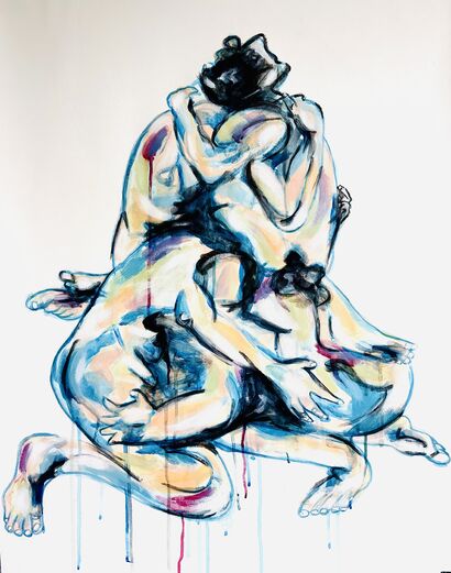 Humanity embracing - a Paint Artowrk by Nadine Van Bogaert