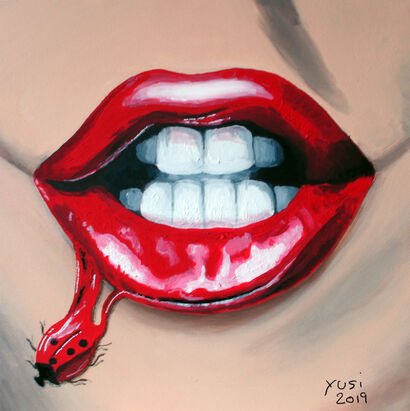 bocca con coccinella - A Paint Artwork by xusi