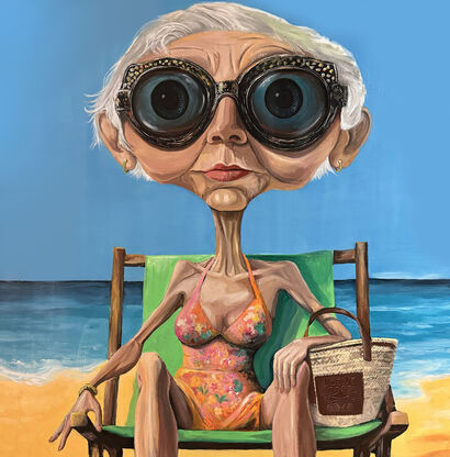 Claudia, un dia en la playa - a Paint Artowrk by marife nuñez