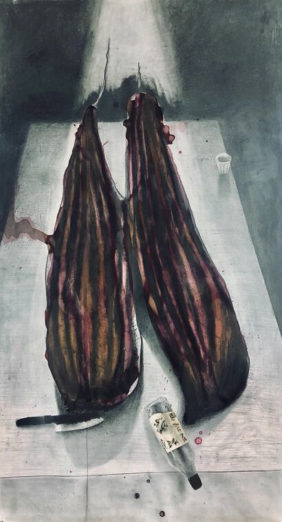 still life 022 - long beetroot - a Paint Artowrk by Daniel  Grams 