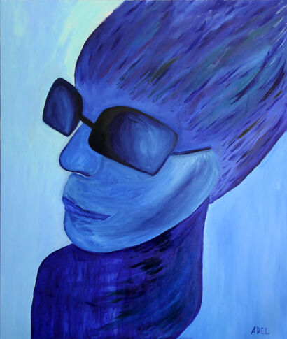 Portrait in Blue - A Paint Artwork by Adel