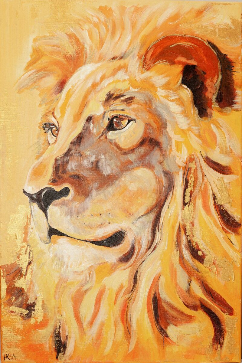 The Lion Painting  - a Paint by Anastasia Kuznetsova