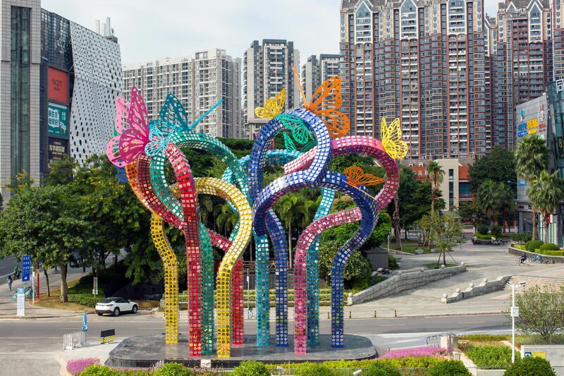 Rainbow butterfly - a Urban Art by ZHENWEI ZENG