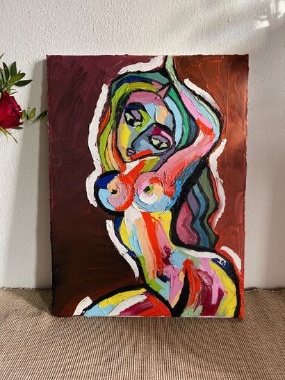 Donna nuda innamorata - A Paint Artwork by Anstasia Sysoeva