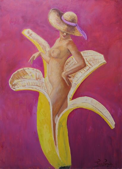 Seduction of a banana  - a Paint Artowrk by Paco Román 