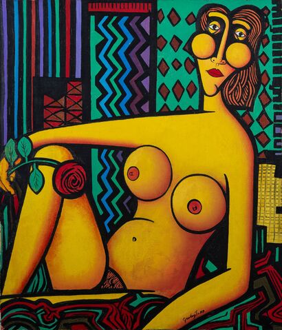 Nudo con fiore - a Paint Artowrk by Antonio Gravante