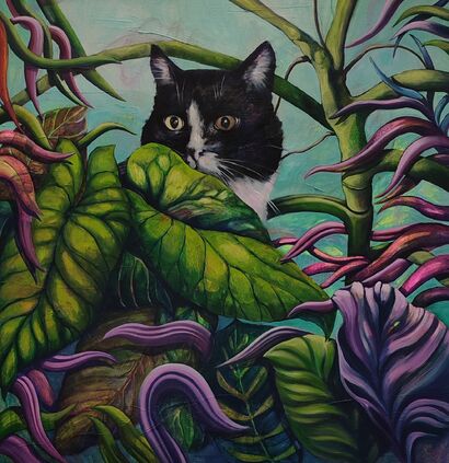 Cat me if you can  - a Paint Artowrk by Eliza  Wiszniewska 
