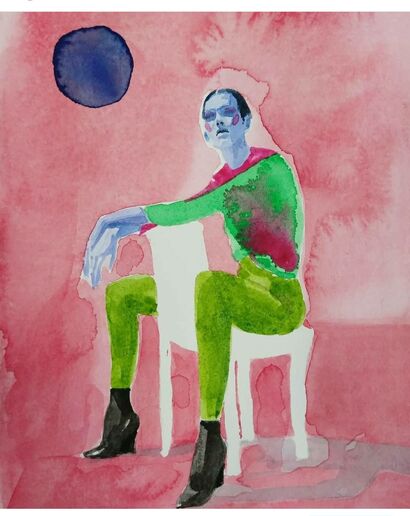 Ritratto con sedia - A Paint Artwork by Nuvola