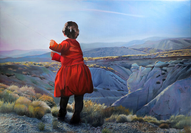 Red Girl with Cord - a Paintings by Gerda Van Damme